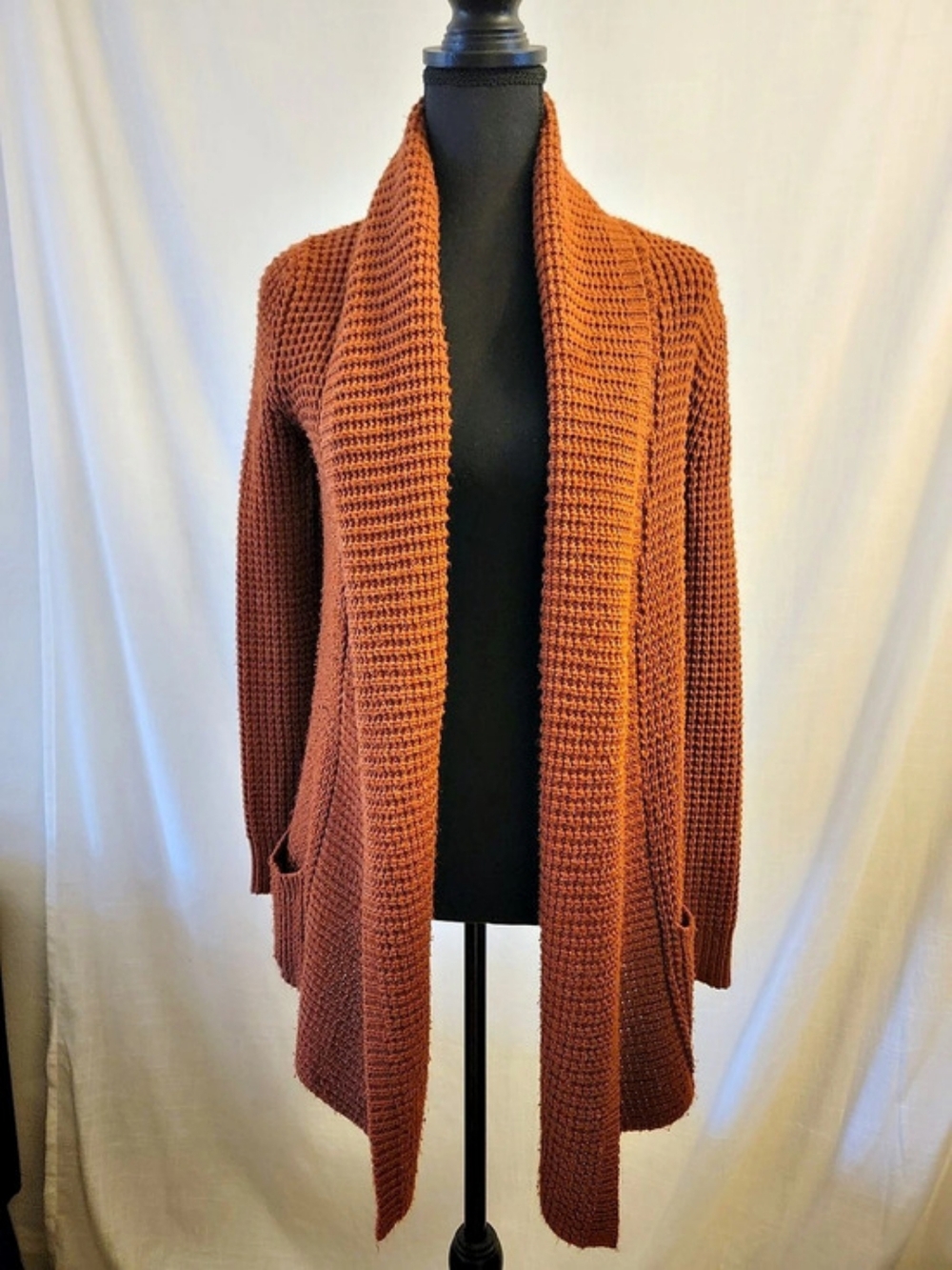 Vintage Merona Open Front Cardigan in Brown Size XS Like New